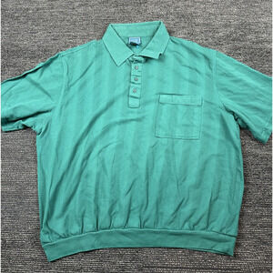 Vintage Mens 2XL Tropi-Cool Polo Shirt Green Short Sleeve